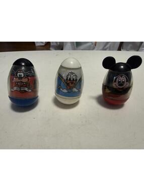 VINTAGE 1970'S Hasbro GOOFY Figure Weeble Wobble Disney Lot Of 3